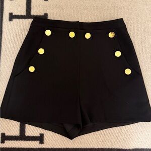 Intermix Black Shorts with gold buttons